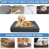 TOPHMDECOR Dog Bed Cover Waterproof, Non-Slip Rectangular Pet Bed Protector for Dogs & Cats, Removable Washable Bed Sheet Replacement,44"x35"x8",Gray,2Pcs,Covers Only