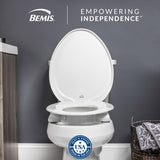 Bemis Assurance 3" Raised Toilet Seat for Seniors, Clean Shield Guard, Secure Hinges, Elongated, White