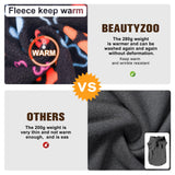 BEAUTYZOO Small Dog Sweater Fleece Vest Winter Jacket, D-Ring Leash Attachment for XS S Puppy Medium Sized Breeds Dogs, Cold Weather Dog Clothes Windproof Keep Warm, Black Bones Paw L