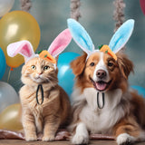 XunYee 8 Pcs Easter Dog Headbands Bunny Ears Headbands Cute Carrot Rabbit Ears Adjustable Pet Headwear Accessories for Easter Party Favors Dog Cat Puppy