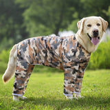 Kukaster Pet Dog Onesie for Large/Medium Breed Dogs - Anti-Shedding Dog Pajamas, Breathable Mesh Dog Recovery Suit for Post-Surgery, Anxiety Relief & Cold Protection (Green Camouflage, Size #38)