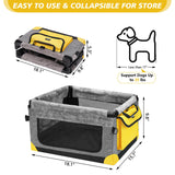 GENORTH Dog Car Seat for Small Pets Up to 20 lbs, with Storage Pocket and Dual Clip-On Safety Leash, Foldable and Washable Design