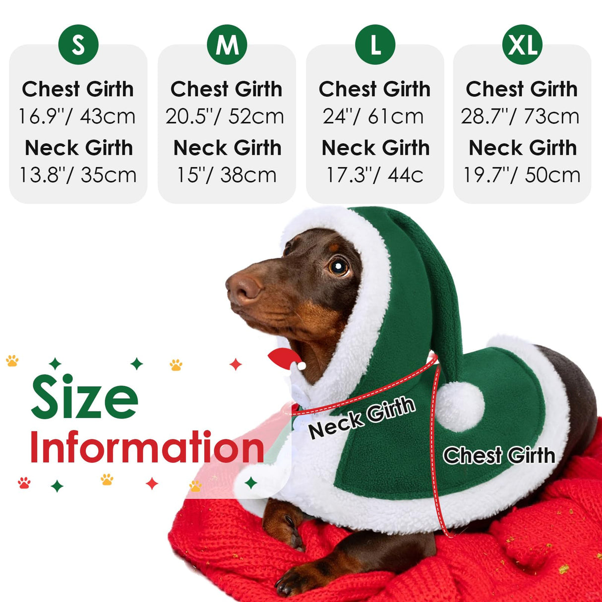 AOFITEE Dog Christmas Cloak - Christmas Dog Costume, Funny Green Pet Santa Cloak with Hat for Small Dogs, Soft Fleece Xmas Cape Holiday Party Outfit for Cats & Puppy, Medium Large Dogs