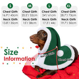 AOFITEE Dog Christmas Cloak - Christmas Dog Costume, Funny Green Pet Santa Cloak with Hat for Small Dogs, Soft Fleece Xmas Cape Holiday Party Outfit for Cats & Puppy, Medium Large Dogs
