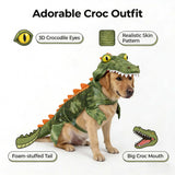 MUYAOPET Large Dog Costume Halloween Dog Crocodile Costume Pets Winter Warm Coat Jumpsuits (XL, Green)