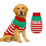 Dog Sweater Knitted for Small to Large Dogs Boy Girl, Classic Turtleneck Dog Christmas Sweaters, Warm & Soft Pet Clothes for Winter (Santa Stripe, 2XL)