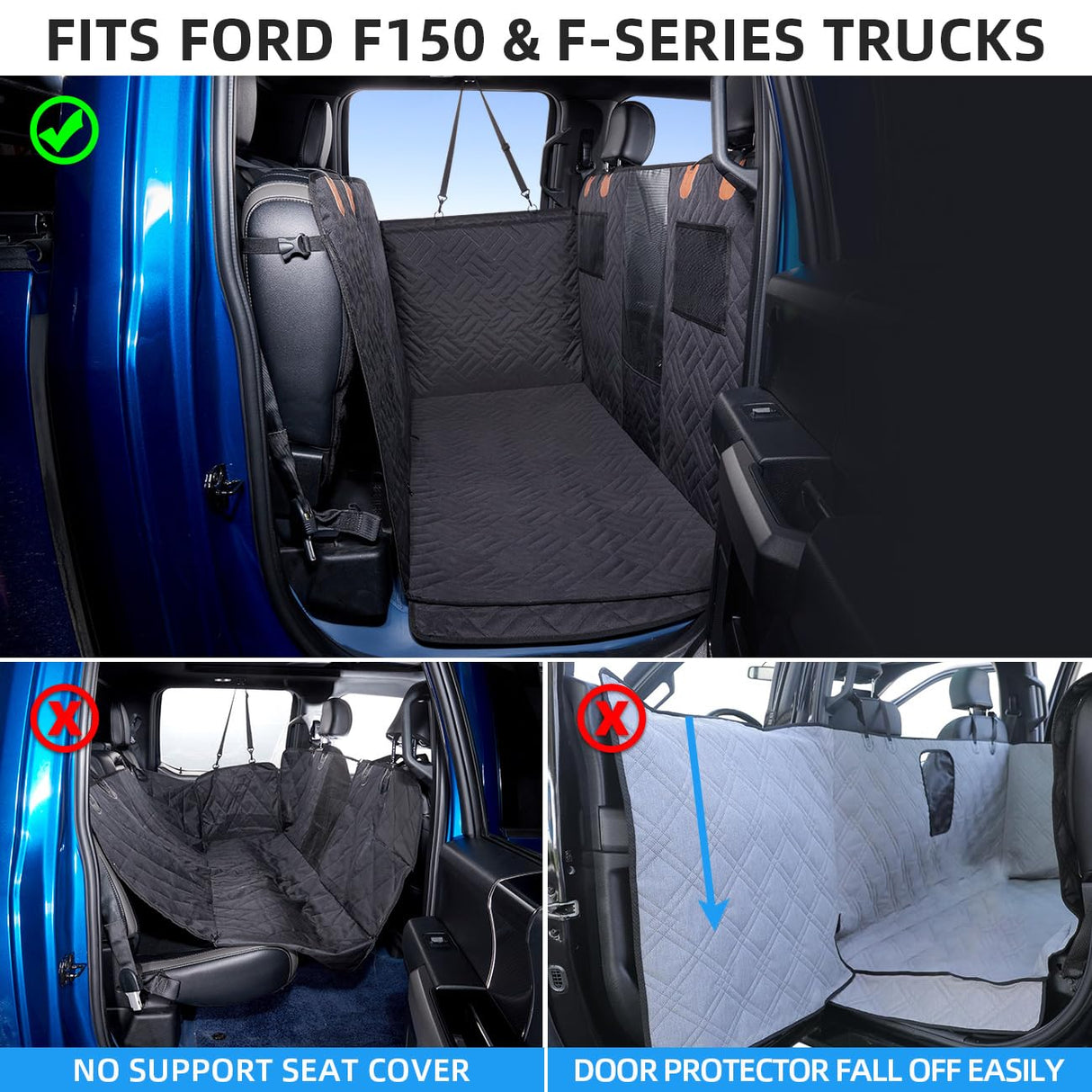 ABE Truck Floor Cover for Dogs,Dog Car Seat Cover for Back Seat,Seat Covers for Trucks,Dog Hammock for Truck,Back Seat Pet Cover for Dogs,Seat Cover for Truck F150/RAM1500/Silverado