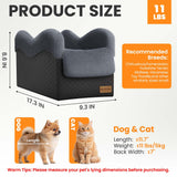 Mavora Max Portable Small Dog Seat for Car, Luxury Center Console Dog Car Seat Booster with Safety Tethers, Anti-Collapse Pet Travel Carseat for SUV, Truck (Black/Grey)