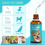 2pack Liquid Melatonin for Dogs,Dog Sleep Aid–Anxiety Relief for Dogs, Stress, Calming, Relaxation & Sleep Support,Dog Melatonin 2Pack 2oz (60ml)