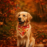 THLOH Fall Dog Bandanas with Snap Button, 2 Pack Pumpkin & Leaf Pet Scarf for Boy & Girl, Premium Durable Fabric, Adjustable Fit, Autumn Thanksgiving Bandana for Large and Extra Large Dogs (X-Large)