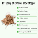 K9Power Show Stopper – Awarded #1 Dog Skin & Coat Product – Supports Allergy Relief, Itchy Skin, Shedding, Dull Coat – Salmon Oil, Collagen, Kelp, Zinc, Probiotics, Beet Juice, Vitamin C