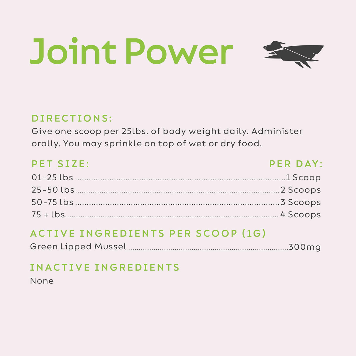 Super Snouts Joint Power 100% Green Lipped Mussels for Dogs & Cats - Dog Joint Supplement Powder Supports Joints, Tendons, Ligaments (2.64 oz)