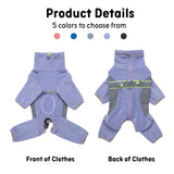 HDKUW Warm Small Dog Jumpsuit,Plush Fleece Puppy Onesie with D-Ring and Reflective Strips,Long-Sleeved Dog Cold Weather Coats for Small Medium Dogs Purple L