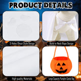 PAYHTOW Dog Halloween Costumes, Dog Ghost Costume Funny Pet Ghost Costume with Pumpkin Candy Bag for Small Medium Large Dogs Pets (Large)