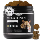 POPPAW Dog Melatonin Calming Chews for Nighttime Sleep, Natural Relaxation & Stress Support for Dogs & Puppies Calming Treats, Barking, Separation, Anxiety, Fireworks, Upgraded Bacon Flavor, 90Ct