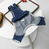 Dog Denim Overalls Clothes Puppy Jeans Bib Pants Costumes Small Dogs Jean Jacket Sling Jumpsuit Apparel Yorkie French Bulldog Chihuahua Dachshund Denim Onesies Pet Comfortable Jean Outfits