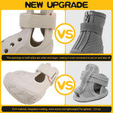 EVA Dog Shoes- Non-Slip Waterproof Dog Booties for Snow Winter, Easy ON & Off, Reflective Adjustable Pet Boots & Paw Protectors, Rugged Sole for Small Medium Large Dog Outdoor Walking (Beige,XL)