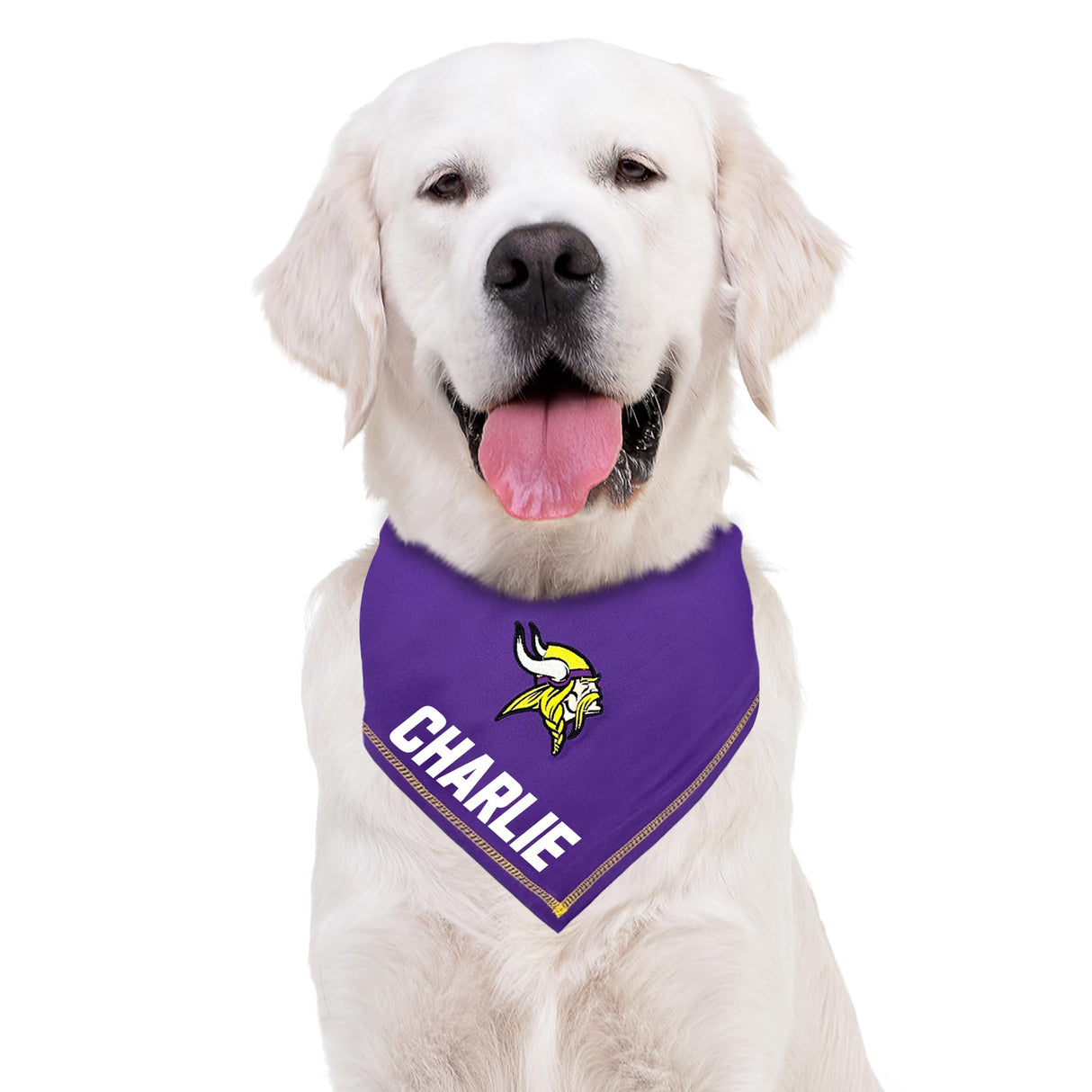 Pets First NFL Minnesota Vikings Personalized Tie Around Bandana for Dogs & Cats, Size Small/Medium. Custom Dog Bandana Scarf Bib for Pet Cat Dog. The Ultimate Game-Day & Party Customizable Bandana