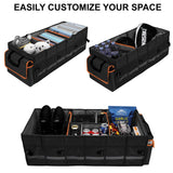 Car Trunk Organizer and Storage with Lid & Removable Leakproof Cooler Bag, Car Accessories 6 Removable Dividers for Custom Space, Collapsible Large Trunk Organizers Interior for SUV Sendan with Cover
