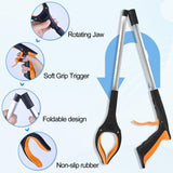 Tottist 6 Pack Grabber Reacher Tool for Elderly, 32" Extra Long Litter Stick Lightweight Handy Claw Grabber for Arm Extension Garbage Gripper Trash Pick up Litter Picker Garden(Orange)