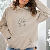GodLover Custom Dog Mom Embroidered Sweatshirt, Personalized Pet Portrait Line Art Hoodie, Minimalist Dog Face Crewneck, Gift for Women, Pet Lovers, Birthday, Christmas