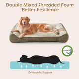 JOEJOY XL Orthopedic Dog Beds Large Sized Dog, Extra Thick Supportive Big Dogs Couch Bed with Sides, Ultra Soft Pet Bed Sofa for Large Dogs, Beige, 38''x28''