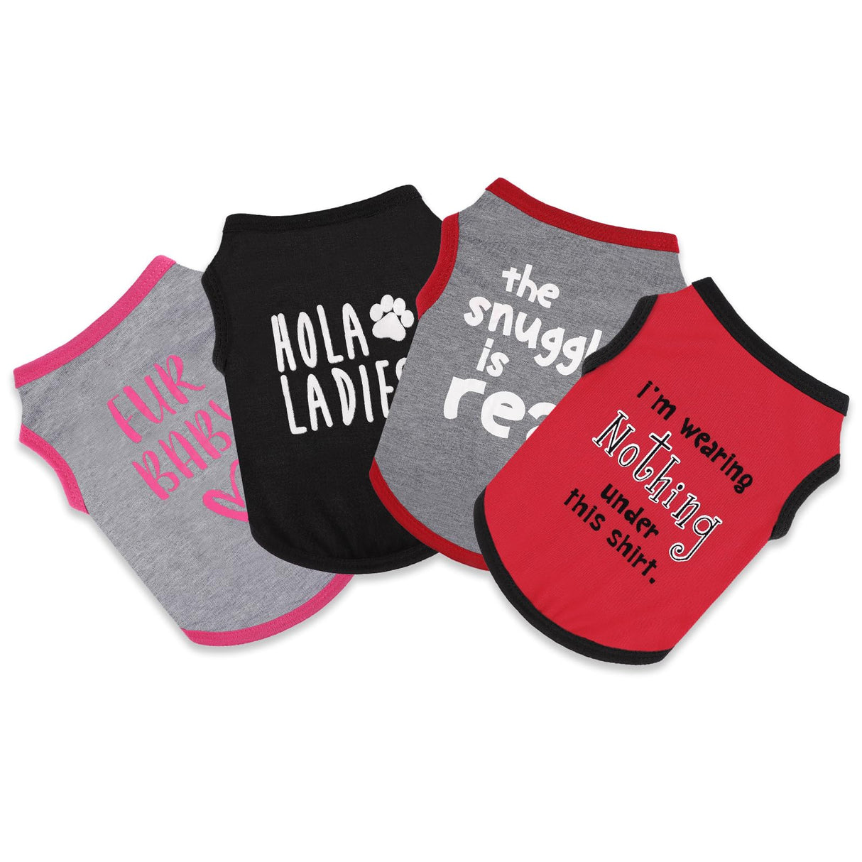 4Pcs Dog Shirt Lightweight Summer Puppy Clothes Cute Printed Sleeveless Pet T Shirts Dog Clothes for Small Dogs Girl Boy Cat Outfit Tank Top, L, Group2