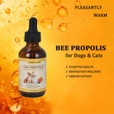 Pleasantly Warm Bee Propolis for Dogs & Cats, Liquid Dental Care Supplement for Oral Hygiene & Immune Support, Helps Freshen Breath & Soothe Gums, Natural Flavonoids, 2 fl oz