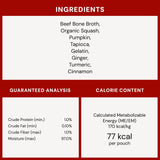Stella & Chewy's Human-Grade Grass-Fed Beef Bone Broth for Dogs - Joint & Gut Health Liquid Food Topper with Collagen & Turmeric, 16 Fl Oz Resealable Pouch (Pack of 6)