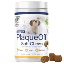 Load image into Gallery viewer, ProDen PlaqueOff Soft Chews with Natural Kelp - for Small &amp; Medium Breed Dogs &amp; Cats - Supports Normal, Healthy Teeth, Gums, and Breath Odor in Dogs &amp; Cats - 90 Soft Chews
