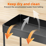 3 Pack Under Sink Organizer, Pull-Out Cabinet Organizer Drawer, 2 Tier Multi-Purpose Slide Out Storage Shelf for Kitchen Bathroom, Black