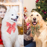 Segarty Dog Neck Christmas Bow Ties 30PCS Assorted Pattern Adjustable Pet Collar Bowtie for Medium Large Dog Bowknot Costumes Grooming Accessories Photography New Year Festival Party Pet Style Gift
