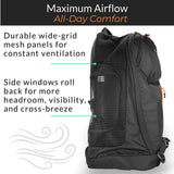 DJANGO Dog Carrier Backpack – Pet Backpack for Small Dogs & Cats with Hip Belt, Laptop Pocket & Water Bottle Sleeve – Travel Dog & Cat Carrier for Hiking, Camping & Commuting (Midnight Black)