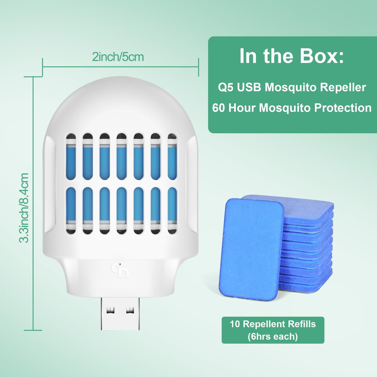 Simashts Mosquito Repellent Indoor Use, USB Powered Electronic Mosquito Repeller, Includes Mosquito Repellent Refills, with 20' Mosquito Protection Zone for Home, Office
