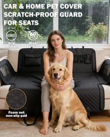 Dog Seat Cover For Back Seat- Heavy Duty Soft Bottom Car Hammock for Dog, With a Heightened Design Both Side,Fits Cars,Suv, and Mid-Size Trucks, Waterproof and Machine Washable,Black&Large Size.