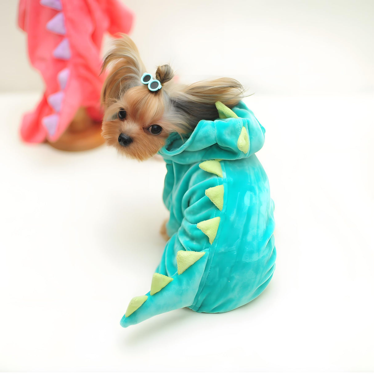 DELIFUR Dinosaur Dog Halloween Costume Pet Dino Hoodie for Large Dogs (4XL, Green)