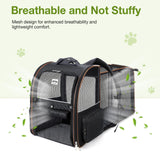 Lekebobor Large Cat Backpack Carrier Expandable Pet Carrier Backpack for Small Dogs Medium Cats Fit Up to 18 Lbs, Dog Backpack Carrier, Foldable Puppy Backpack Carrier for Travel, Black