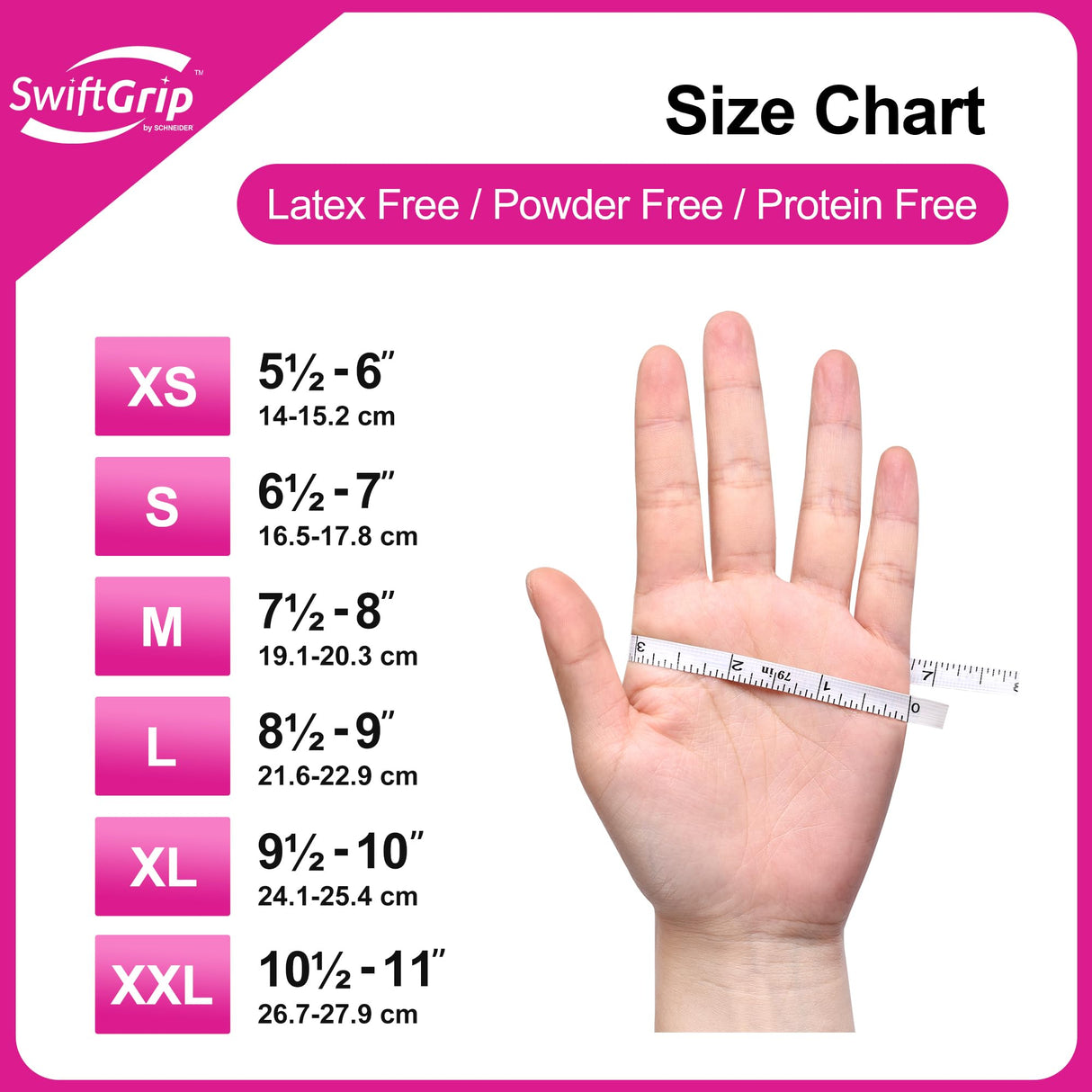 SwiftGrip Powder-Free Nitrile Gloves, Small, Case of 1000 (10 Boxes) - 3-mil, Disposable, Latex-Free, for Kitchen, Cleaning, Estheticians, Hair Stylist - Pink/Fuchsia