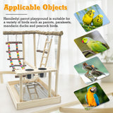 Hamiledyi Bird Playground Parrots Wood Perch Stand Cockatiel Playground Bird Play Gym Colours Climb Ladders Swing Chewing Toys with Parakeet Feeding Cups Exercise Activity Center for Lovebirds Conure