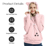 YYW Womens Pet Hoodies Pullover Sweatshirt Oversized Cat Hoodies Pet Holder Cat Dog Pouch Carriers (Pink,X-Large)