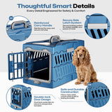 Collapsible Pet Carrier for Small Dogs & Cats - 3-Second Fold Portable Pet Travel Crate, Durable PP Material, Ventilated Design, Double-Sided Door, Foldable Pet Kennel for Car/Outdoor/Home