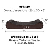 Furhaven Cooling Gel Dog Bed for Medium/Small Dogs w/ Removable Washable Cover, For Dogs Up to 23 lbs - Ultra Plush Faux Fur & Suede Luxe Lounger Contour Mattress - Chocolate, Medium