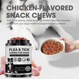 Dog Flea and Tick Chewable Supplement – Natural Support for Skin & Coat Health, Seasonal Comfort & Itch Relief – 180 Soft Chews with Chicken Flavor for Dogs & Puppies (180pcs)
