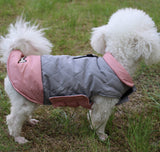 Vecomfy Reversible Dog Coats for Small Dogs Waterproof Warm Puppy Jacket for Cold Winter,Pink and Grey S