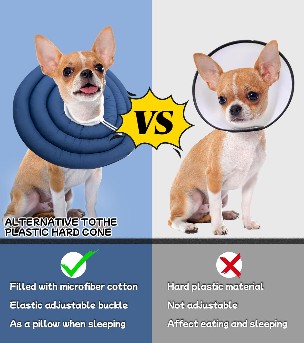 BARDIMIES Soft Dog Cones, Recovery Dog Donut Collar After Surgery- Cone of Shame Alternative, Pet Elizabethan E-Collar Anti-Bite Lick Wound Healing Adjustable for Small Large Medium Dogs, M