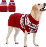 IECOii Extra Large Dog Sweater,Turtleneck Dog Sweater Larged Size Dogs,5XL Big Pet Christmas Knitwear Winter Clothes for Cold Weather,Girl and Boy Knit Sweatshirt for Great Dane,XXXXX-Large