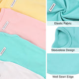 4Pcs Dog Shirt Dog Summer Clothes Sleeveless Doggy T-Shirt Colorful Puppy Tank Tops Breathable Vest Tshirts for Small Medium Dogs Cat Clothing (4pcs(Yellow+White+Blue+Pink), M(5.5-8.8lb))