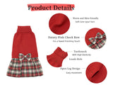 Lanyarco Burgundy Red Dog Dress for Large Dogs Girl, Winter Warm Female Pet Clothes Outfits, Dog Sweater Dress for Dogs Red, X-Large (XL) Size