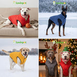 LovinPet Reversible Dog Puffer Coat for Medium & Large Dogs, Down‑Insulated Winter Jacket, Water‑Resistant & Wind‑Resistant, Anti‑Static, Dual-Sided Dark Green & Grey for Cold Weather,2XL