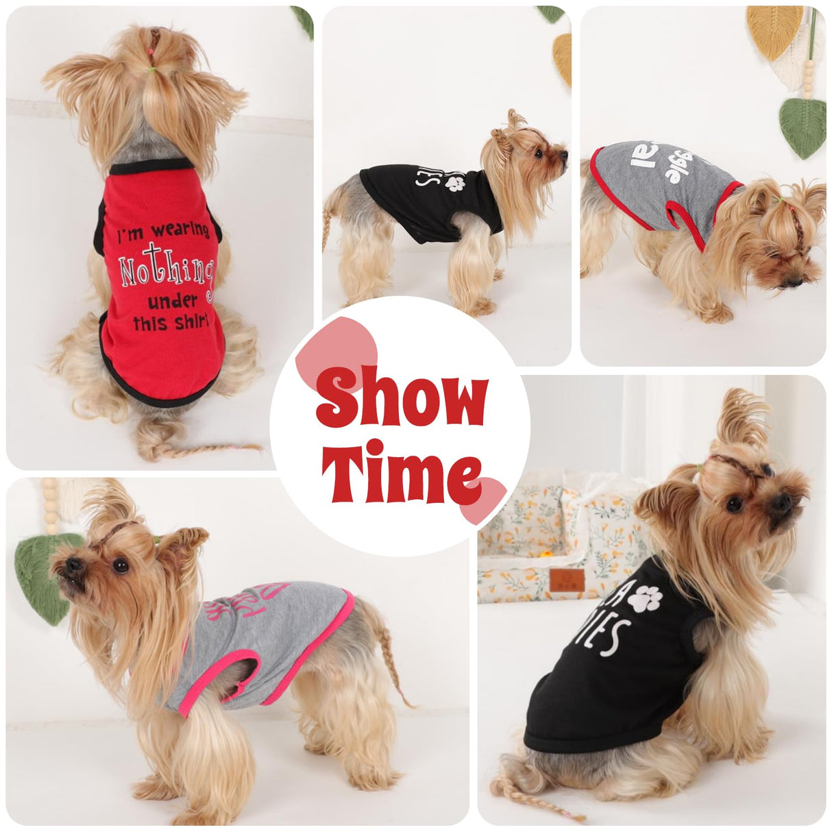 4Pcs Dog Shirt Lightweight Summer Puppy Clothes Cute Printed Sleeveless Pet T Shirts Dog Clothes for Small Dogs Girl Boy Cat Outfit Tank Top, L, Group2
